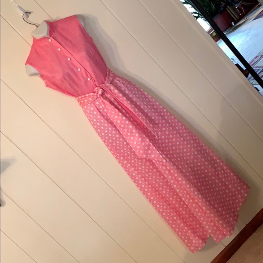 FAB VTG Eileen‎ Scott Dallas pink polka dot romper